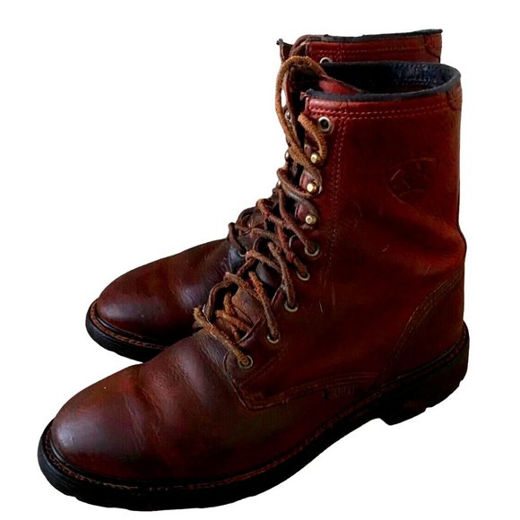 Ariat Cascade Boots Mens 9 D Cowboy Western Roper Brown Leather Lace Up main image 7